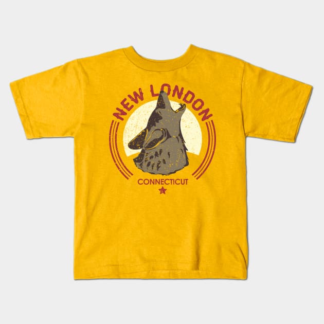 Lonesome New London Coyote Kids T-Shirt by SMcGuire